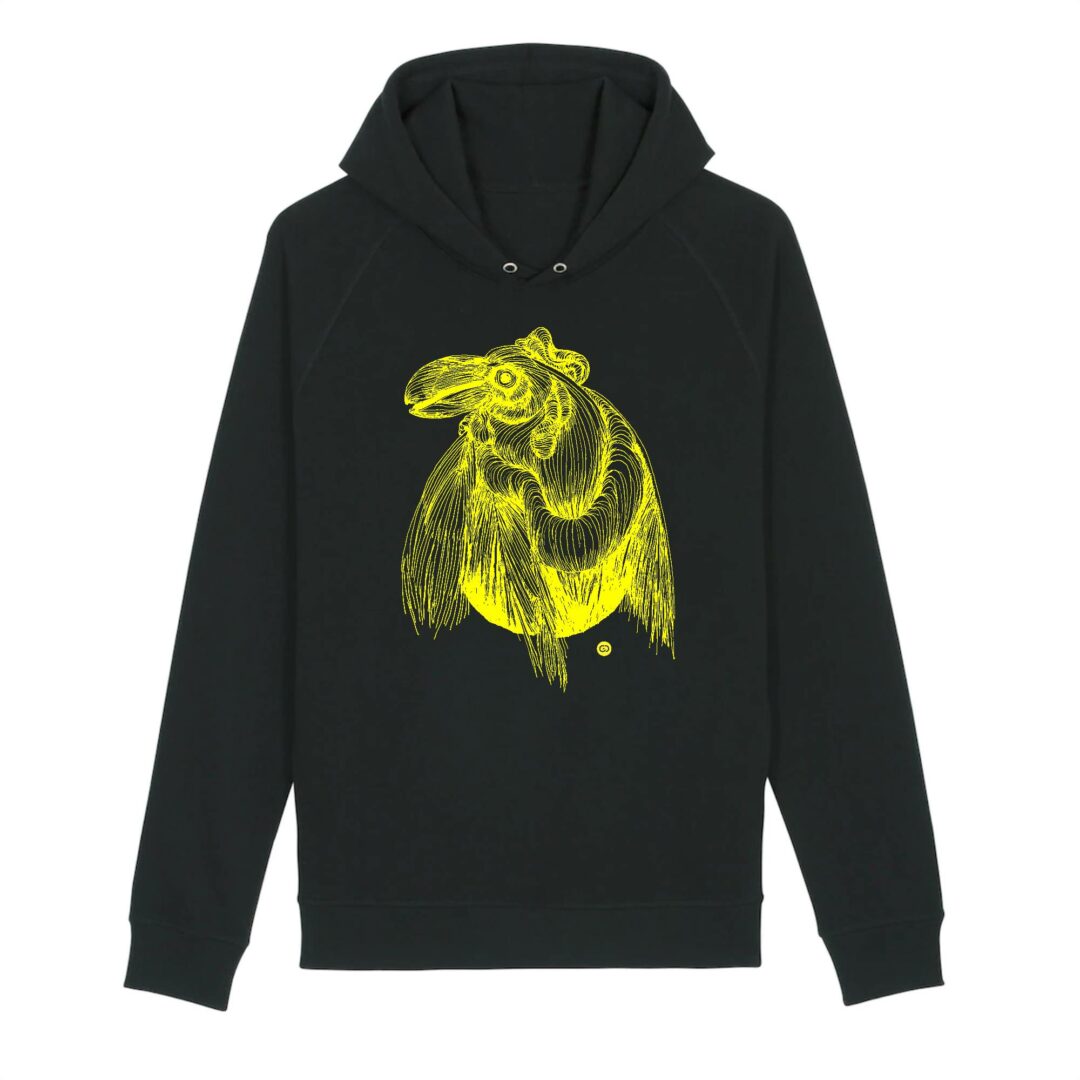 Sweat à capuche unisexe TOUCA jaune - noir