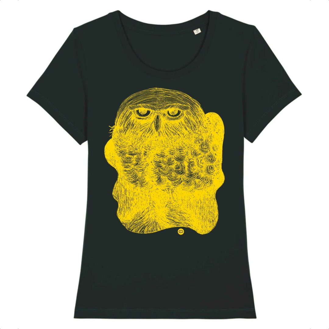 Tee-shirt femme HIBOU Or - noir