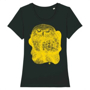 Tee-shirt femme HIBOU Or - noir