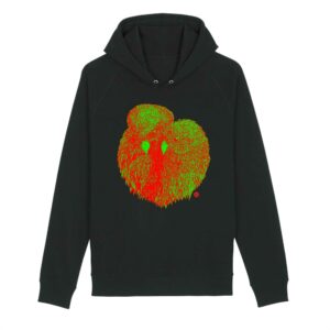 Sweatshirt à capuche Coucourou rouge vert - noir