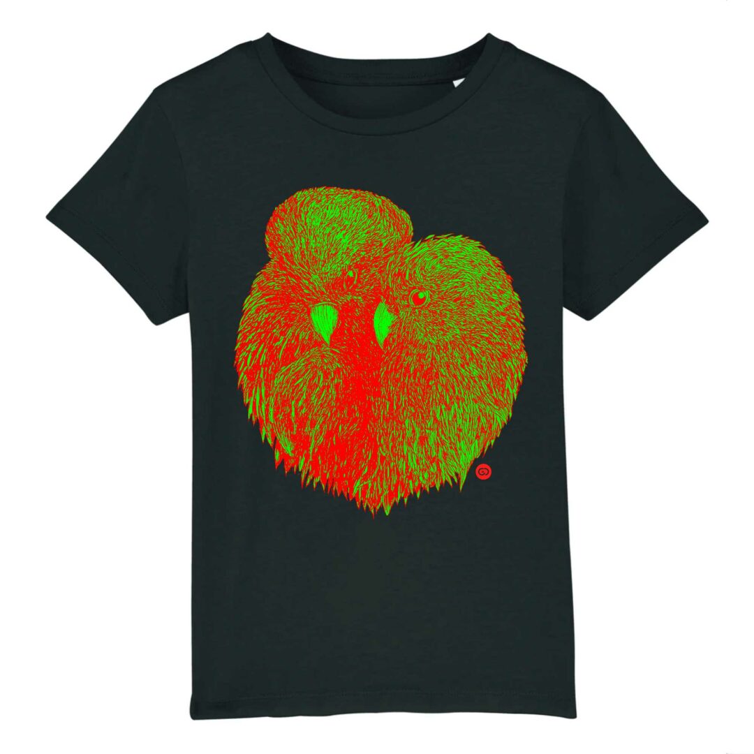 Tee-shirt enfant Coucourou rouge vert - noir