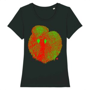 Tee-shirt femme Coucourou rouge vert - noir