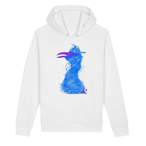 Sweat-shirt à capuche Grue bleu M - 3 coloris